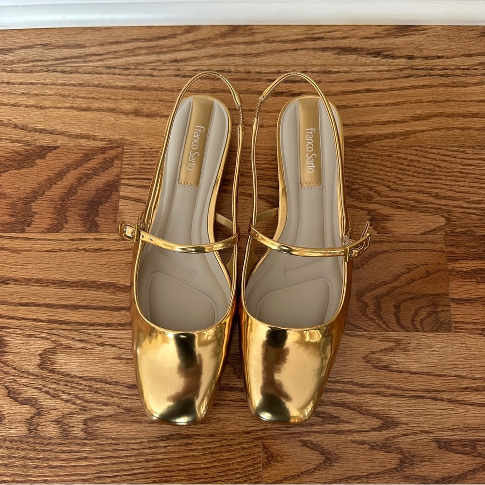 Franco Sarto Gold Flats